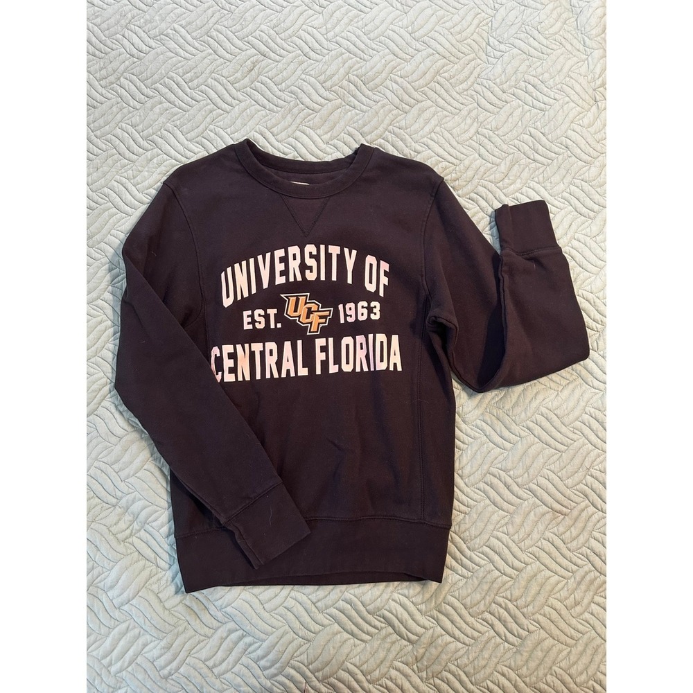 League UCF University of Central Florida Sweatshirt Black Womens Small Crewneck‎
